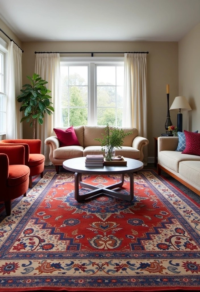 15 Living Room Makeover Ideas That Will Transform Your Space on a Budget! - 1. Add a Statement Rug